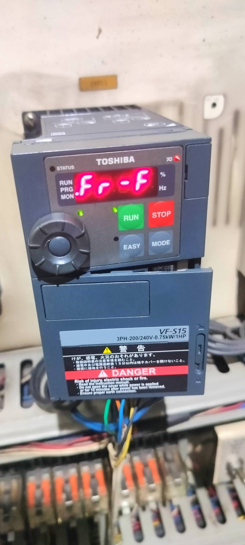ภาพหน้าจอ Toshiba VF-S15 แสดงรหัส Fr-F จากอุปกรณ์จริง
